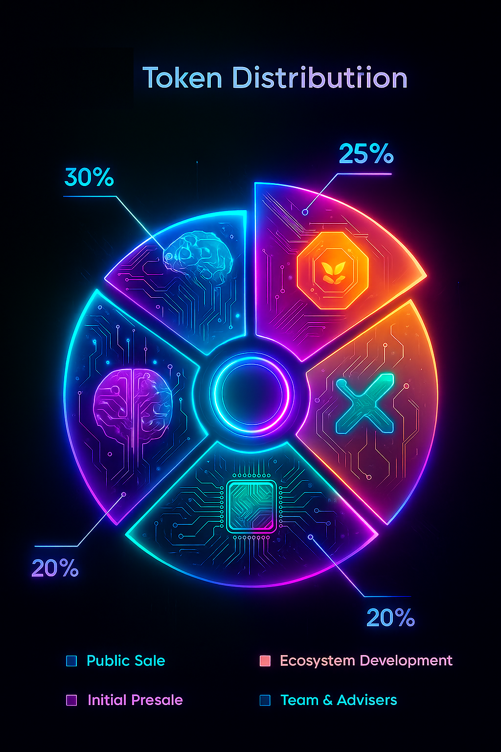 Pie chart of GROK927K token distribution